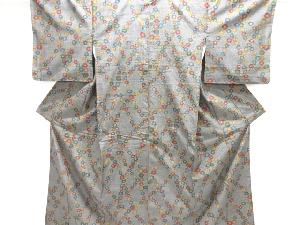 花模様織り出し十日町紬着物